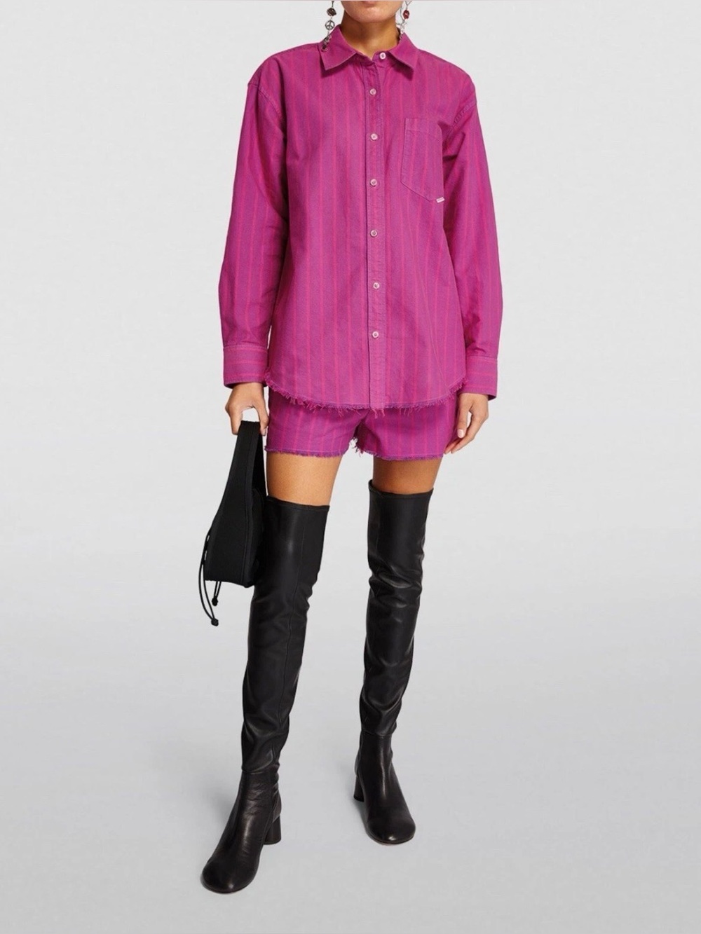 Alexander Wang Pink Striped Button-Down Shirt!Never Weared